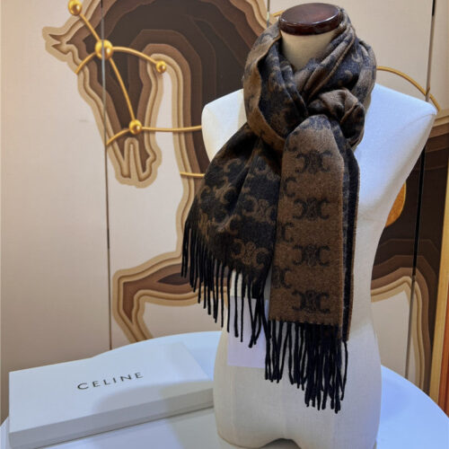 High Quality Luxury Celine Monogrammed Logo Cashmere Scarf product detail