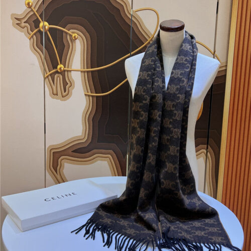 High Quality Luxury Celine Monogrammed Logo Cashmere Scarf
