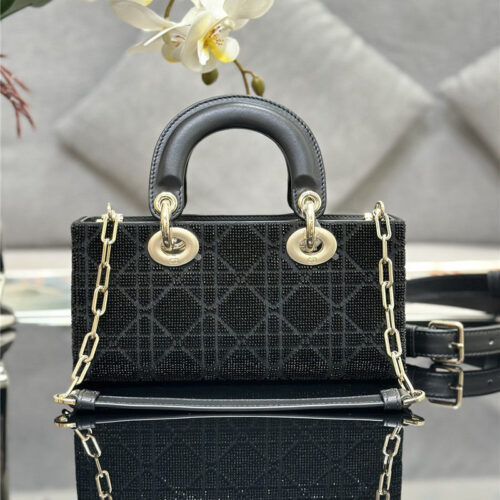 High Quality Luxury Lady Dior Triple Embroidered Beads Tube Bag alternate view