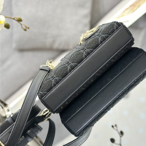High Quality Luxury Lady Dior Triple Embroidered Beads Tube Bag product detail