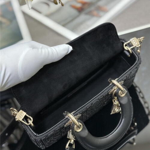 High Quality Luxury Lady Dior Triple Embroidered Beads Tube Bag product detail