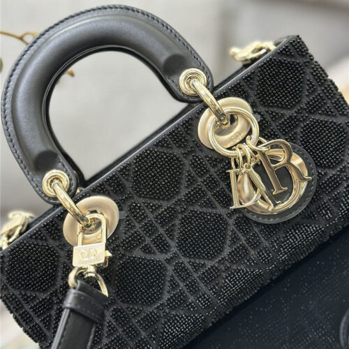 High Quality Luxury Lady Dior Triple Embroidered Beads Tube Bag product detail