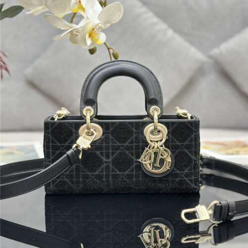 High Quality Luxury Lady Dior Triple Embroidered Beads Tube Bag