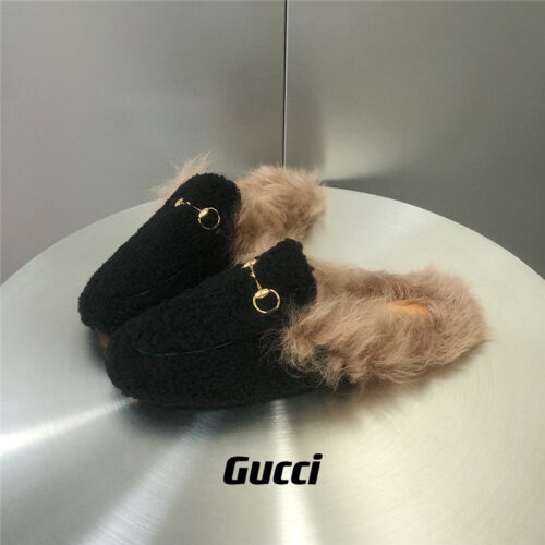 High Quality Luxury Gucci Fur Slippers – Style 38419 alternate view