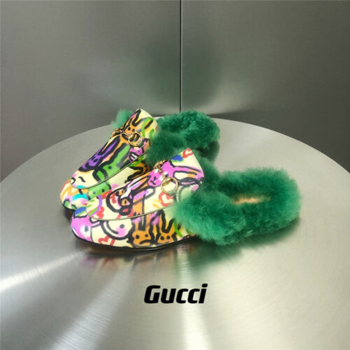 High Quality Luxury Gucci Fur Slippers – Style 69491 product detail