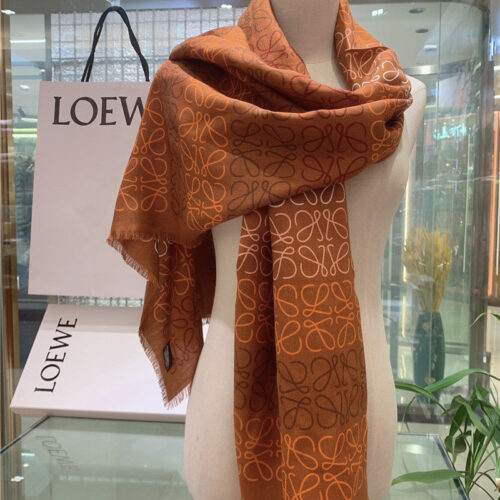 High Quality Luxury Loewe Silk And Cashmere Anagram Scarf
