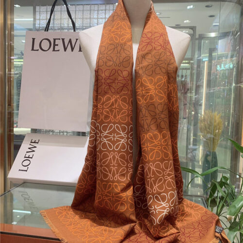 High Quality Luxury Loewe Silk And Cashmere Anagram Scarf alternate view