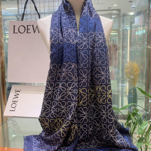 High Quality Luxury Loewe Silk And Cashmere Anagram Scarf – Style 26574
