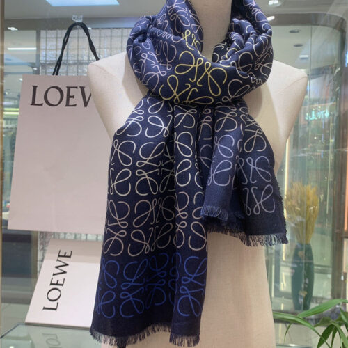 High Quality Luxury Loewe Silk And Cashmere Anagram Scarf – Style 26574 product detail