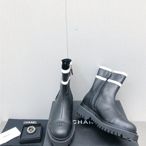 High Quality Luxury Chanel Classic C Embroidery Ankle Boots – Style 19558 product detail