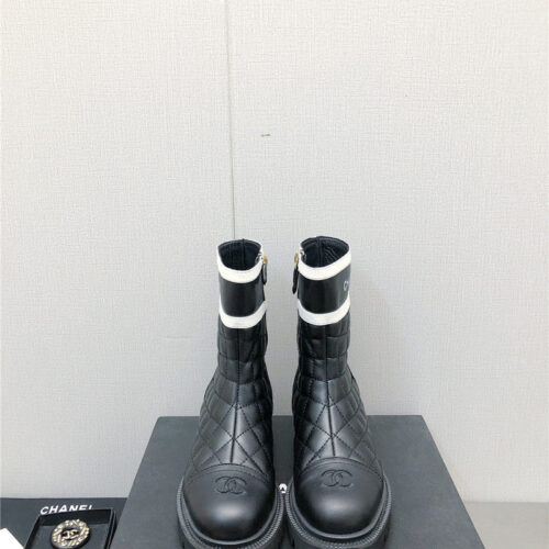 High Quality Luxury Chanel Classic C Embroidery Ankle Boots – Style 55718 product detail