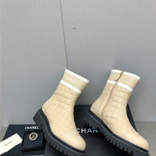 High Quality Luxury Chanel Classic C Embroidery Ankle Boots – Style 91878 product detail