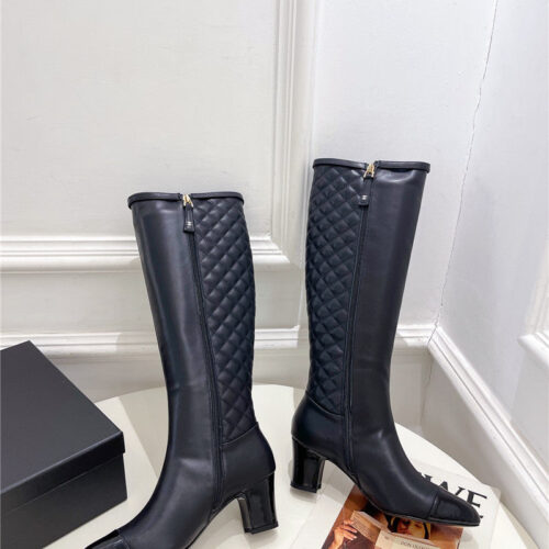 High Quality Luxury Chanel Classic Embroidered Chunky Heel Boots – Style 96838 product detail