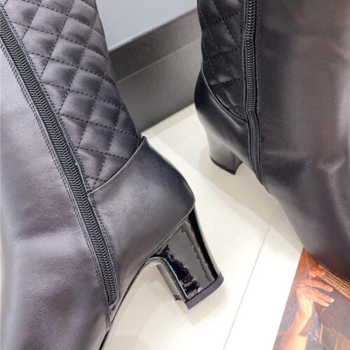 High Quality Luxury Chanel Classic Embroidered Chunky Heel Boots – Style 96838 product detail
