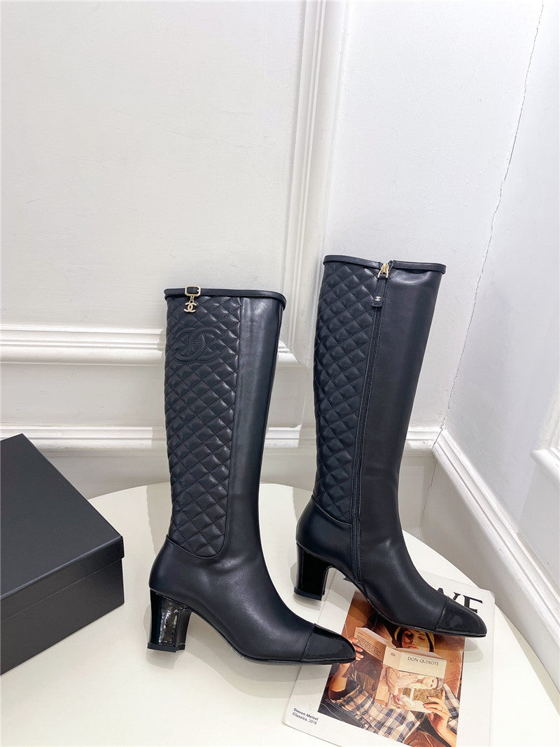 High Quality Luxury Chanel Classic Embroidered Chunky Heel Boots – Style 96838 product detail