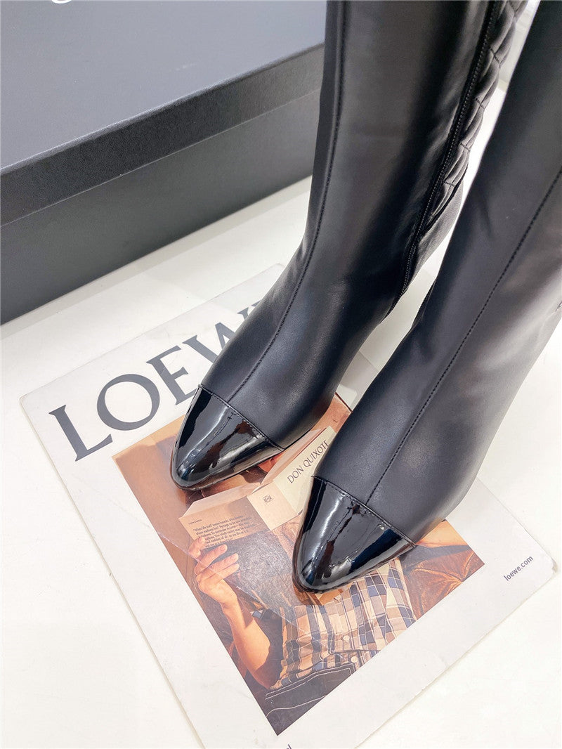 High Quality Luxury Chanel Classic Embroidered Chunky Heel Boots – Style 96838 product detail