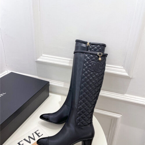 High Quality Luxury Chanel Classic Embroidered Chunky Heel Boots – Style 96838 product detail