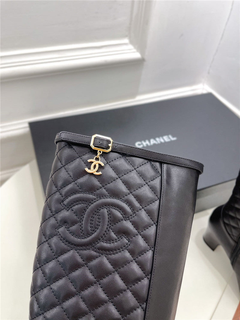 High Quality Luxury Chanel Classic Embroidered Chunky Heel Boots – Style 96838 product detail