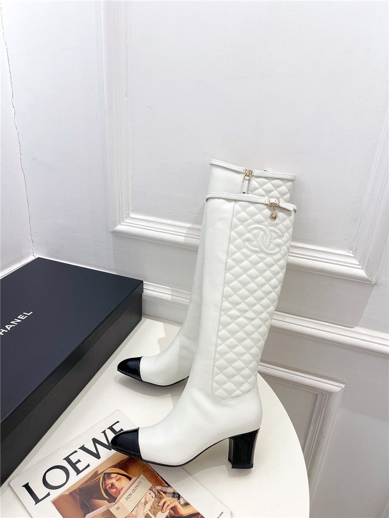 High Quality Luxury Chanel Classic Embroidered Chunky Heel Boots product detail