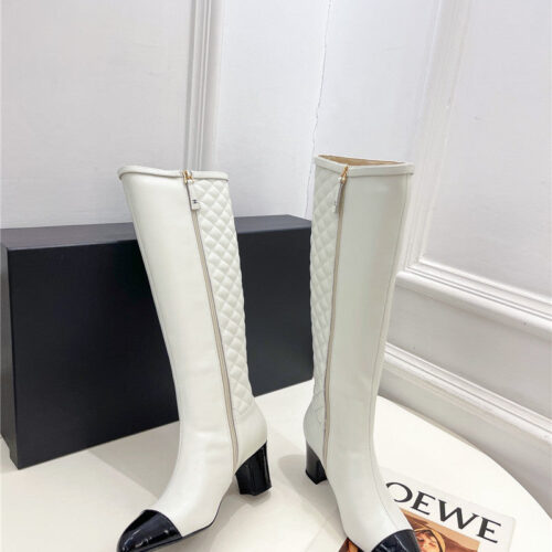 High Quality Luxury Chanel Classic Embroidered Chunky Heel Boots alternate view