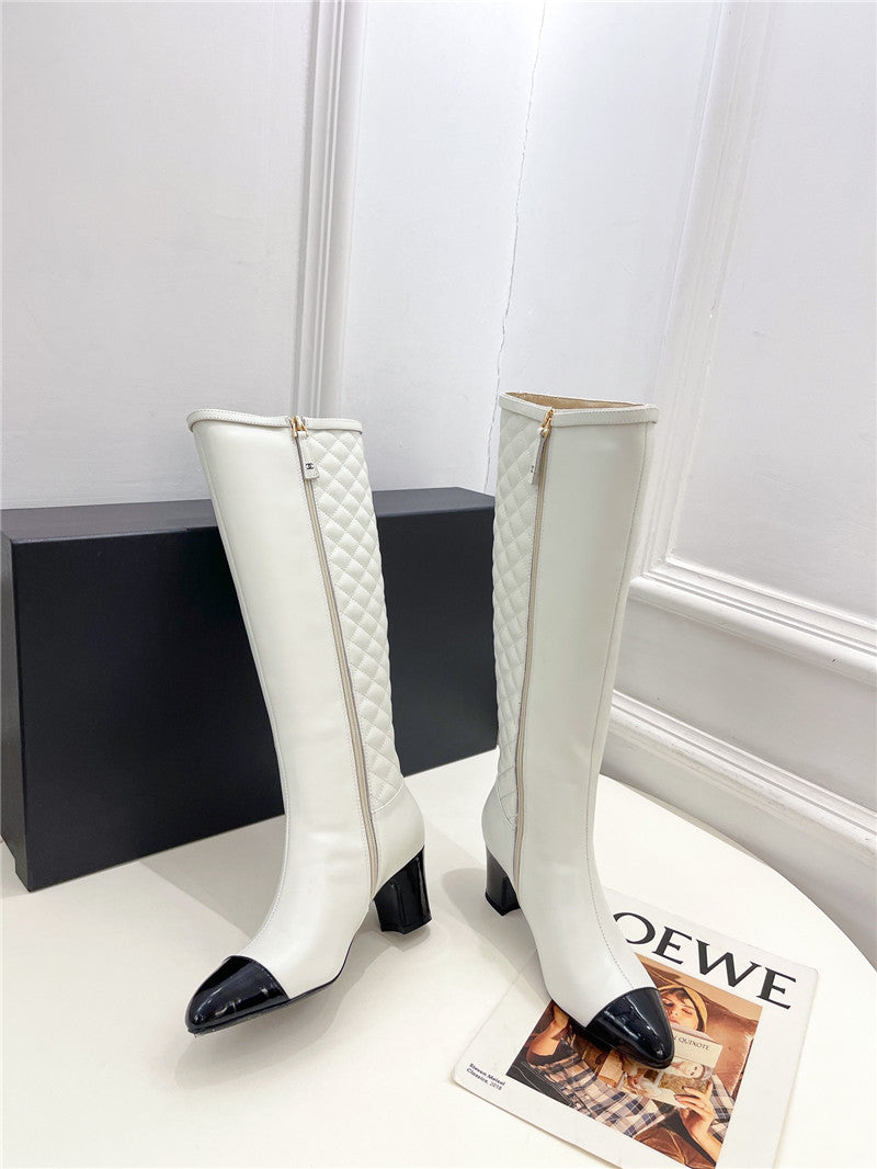 High Quality Luxury Chanel Classic Embroidered Chunky Heel Boots product detail