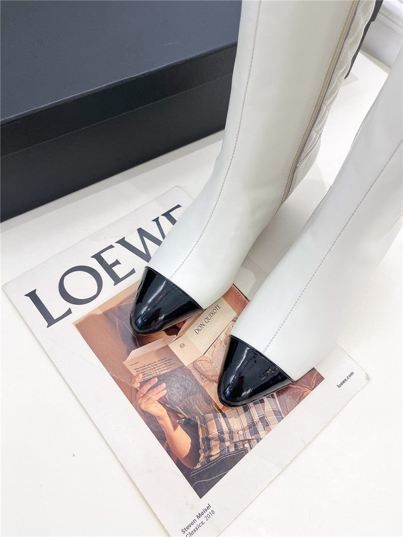 High Quality Luxury Chanel Classic Embroidered Chunky Heel Boots product detail