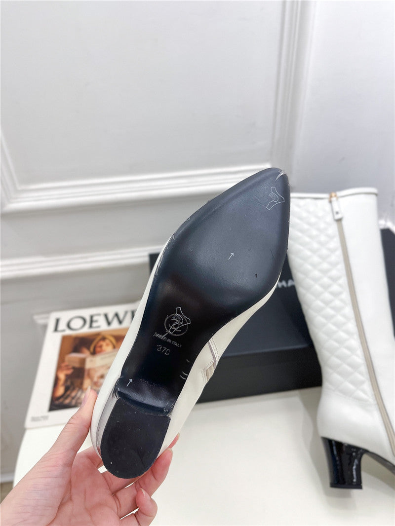 High Quality Luxury Chanel Classic Embroidered Chunky Heel Boots product detail
