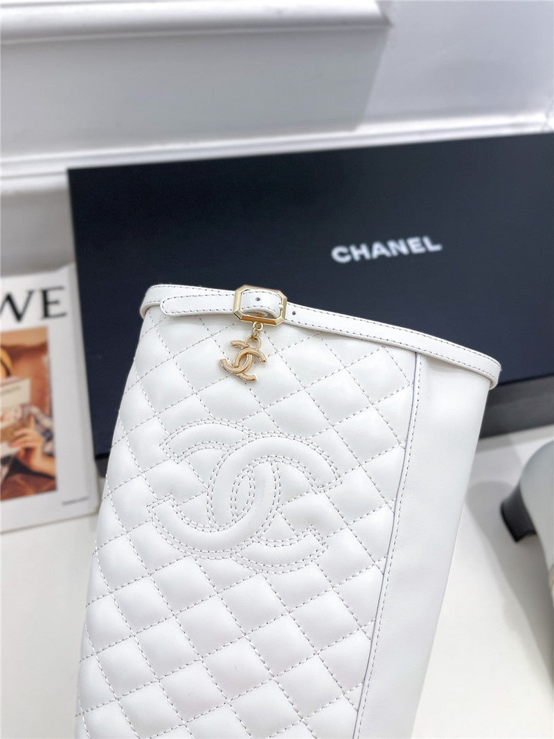High Quality Luxury Chanel Classic Embroidered Chunky Heel Boots product detail