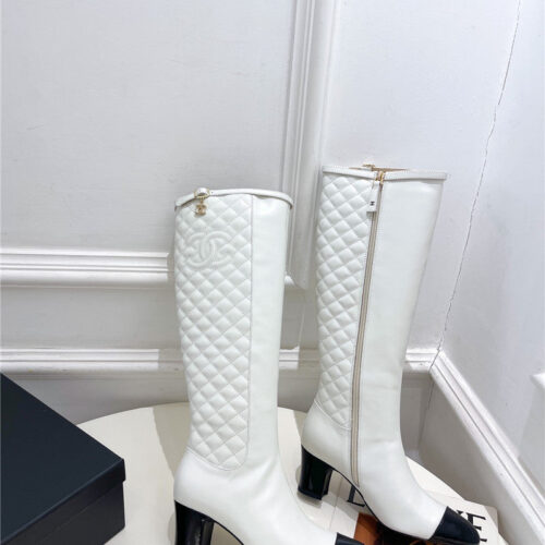 High Quality Luxury Chanel Classic Embroidered Chunky Heel Boots product detail