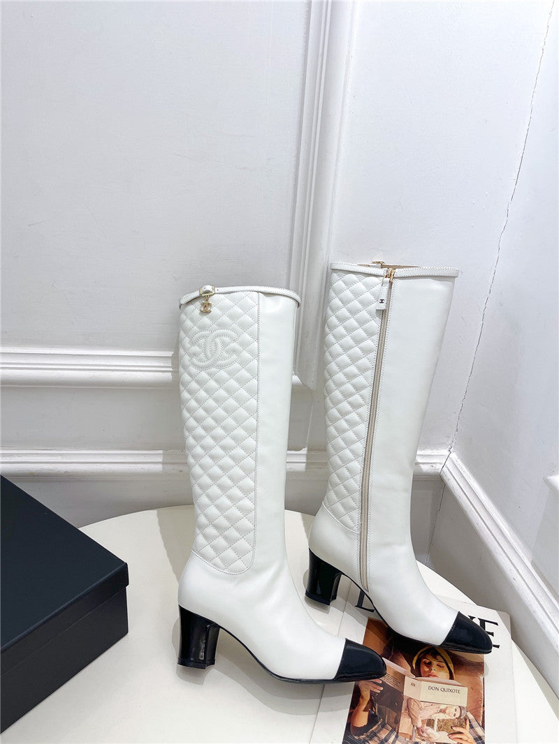 High Quality Luxury Chanel Classic Embroidered Chunky Heel Boots product detail