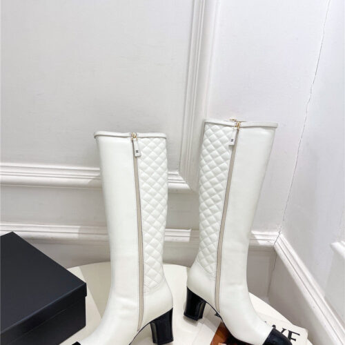 High Quality Luxury Chanel Classic Embroidered Chunky Heel Boots product detail