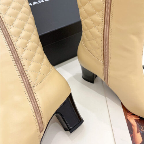 High Quality Luxury Chanel Classic Embroidered Chunky Heel Boots – Style 98534 product detail