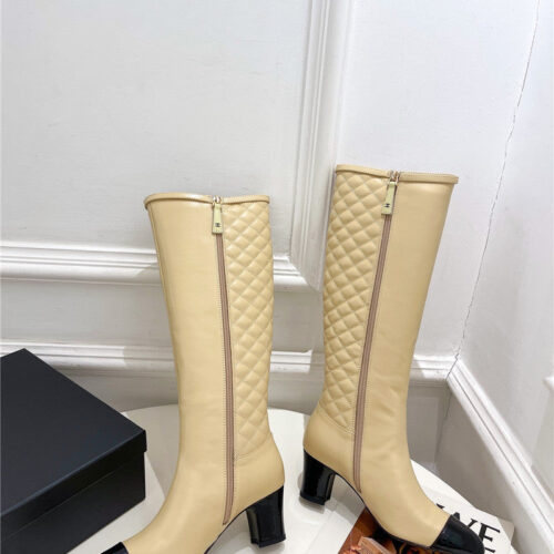 High Quality Luxury Chanel Classic Embroidered Chunky Heel Boots – Style 98534 product detail