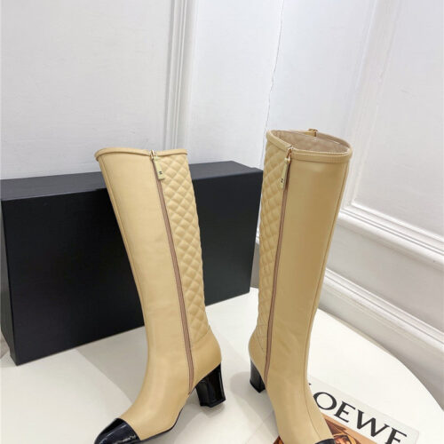 High Quality Luxury Chanel Classic Embroidered Chunky Heel Boots – Style 98534 product detail