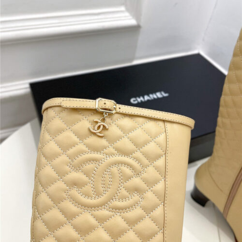 High Quality Luxury Chanel Classic Embroidered Chunky Heel Boots – Style 98534 product detail