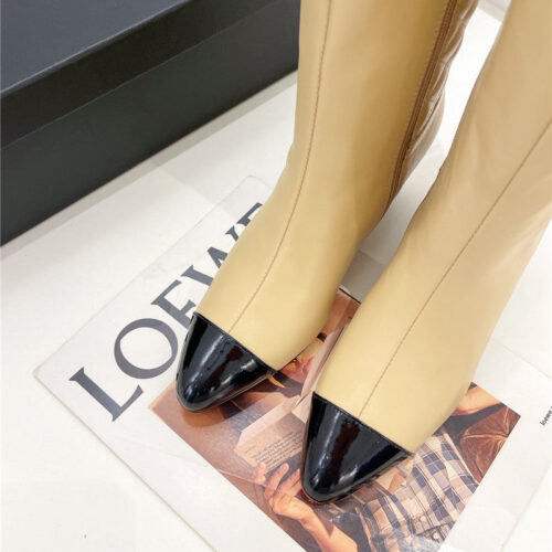 High Quality Luxury Chanel Classic Embroidered Chunky Heel Boots – Style 98534 product detail