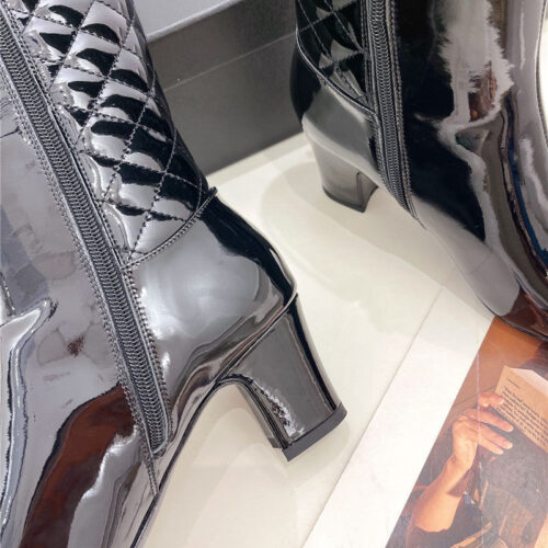 High Quality Luxury Chanel Classic Embroidered Chunky Heel Boots – Style 62374 product detail