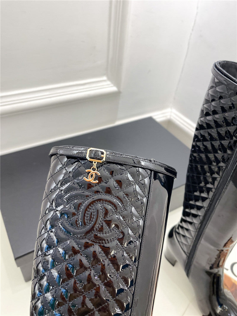 High Quality Luxury Chanel Classic Embroidered Chunky Heel Boots – Style 62374 product detail
