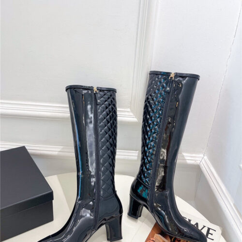 High Quality Luxury Chanel Classic Embroidered Chunky Heel Boots – Style 62374 product detail
