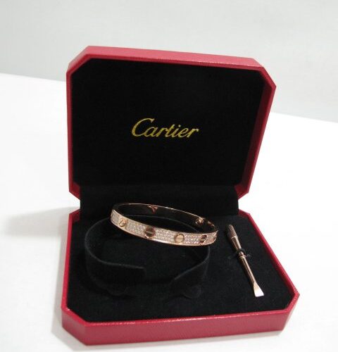 High Quality Luxury Cartier Love Bracelet Rose Gold Full Diamonds product detail