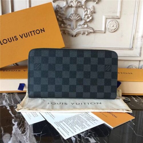 High Quality Luxury Louis Vuitton Zippy Organizer Damier Graphite Canvas product detail