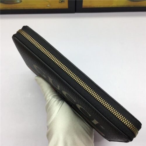 High Quality Luxury Gucci Print Leather Zip Around Wallet (Varied Colors) product detail