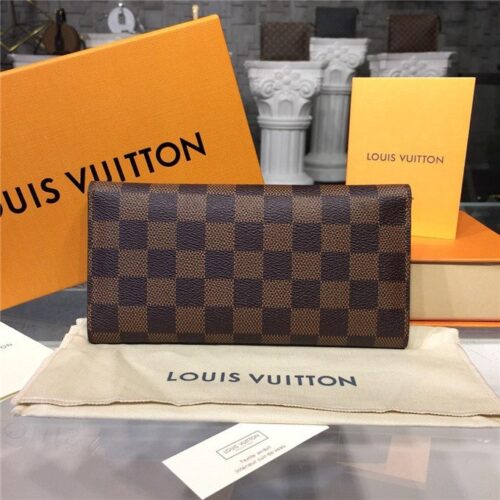 High Quality Luxury Louis Vuitton Josephine Wallet Damier Ebene Canvas Red product detail