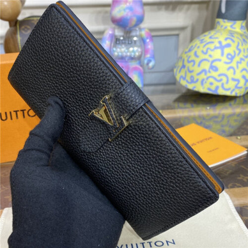 High Quality Luxury Louis Vuitton Vertical Wallet Black product detail