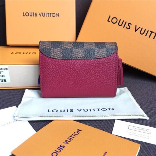 High Quality Luxury Louis Vuitton Croisette Compact Wallet Damier Ebene Lie De Vin product detail