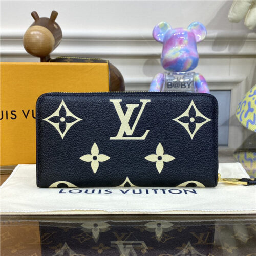High Quality Luxury Louis Vuitton Zippy Wallet Black/Beige product detail