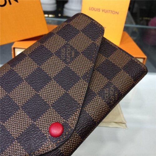 High Quality Luxury Louis Vuitton Josephine Wallet Damier Ebene Canvas Red product detail