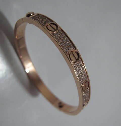 High Quality Luxury Cartier Love Bracelet Rose Gold Full Diamonds product detail