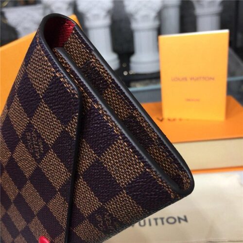High Quality Luxury Louis Vuitton Josephine Wallet Damier Ebene Canvas Red product detail