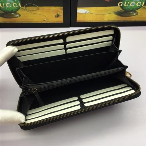 High Quality Luxury Gucci Print Leather Zip Around Wallet (Varied Colors) product detail